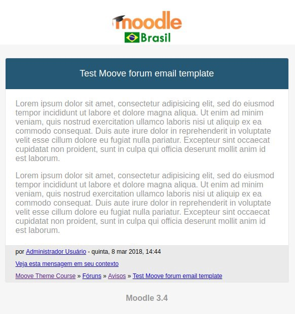 Default Moodle Email